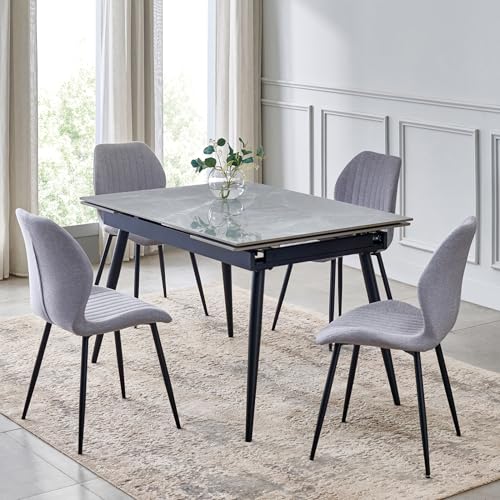 Image of Home Centre | Arcane Set Dining Chairs | Dining Chair for Home | Metal | Grey | 1 Year Warranty