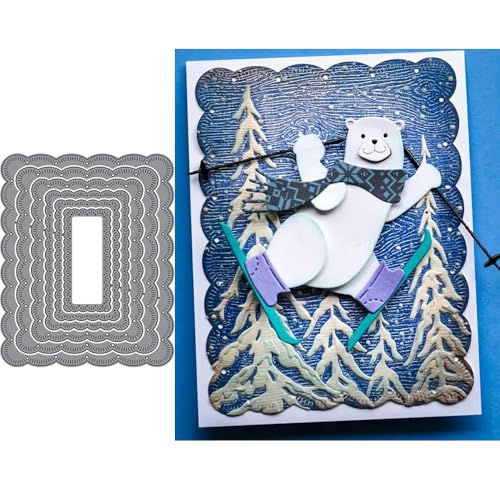 Tassel Fan-Shaped Photo Frame Metal Die Cuts, Photo Frame Cutting Dies Stencils Card Paper Craft DIY Template Cutting Dies Album Embossing Paper Dies for Card Making Scrapbooking