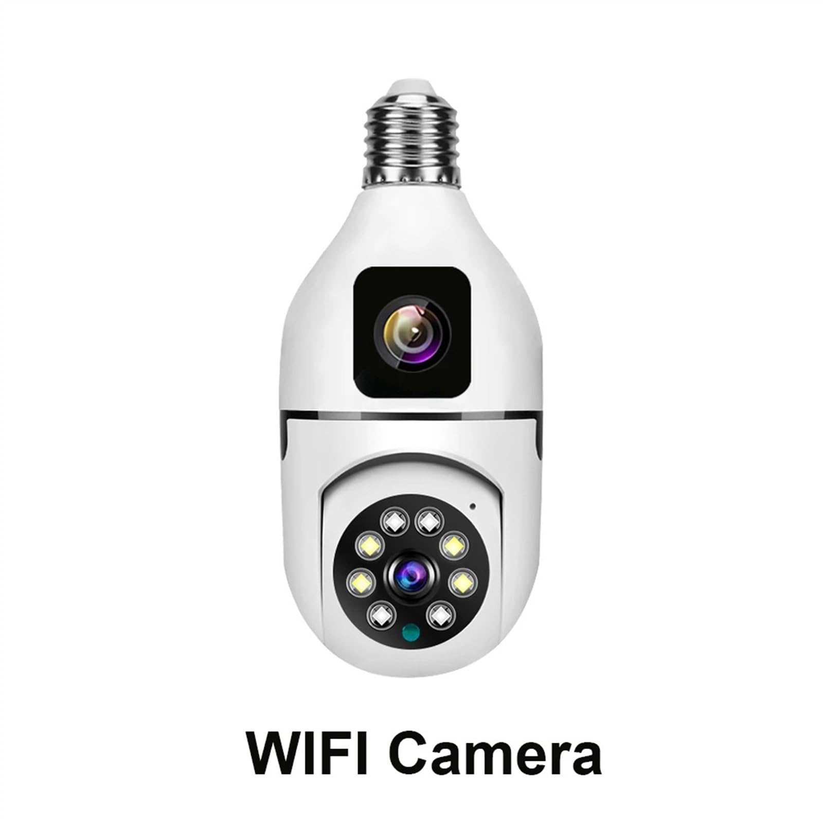 Telecamere di sicurezza, Telecamera Wi-Fi da 4MP Lampadina IP for interni a doppia lente con luce wireless Audio a 2 vie Tracciamento automatico AI Rilevamento umanoide di sicurezza PTZ(4MP Camera)