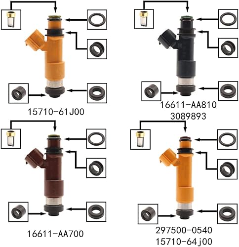 Miniatura 2 de Juego de 6 sellos de inyector de combustible para Subaru Impreza WRX Forester EJ25 STI Outback 3.0L para Suzuki Swift 1.3 1.5 05-16 MZ EZ M13A M15A
