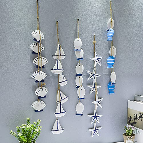 Veemoon Ornament Rope Decoration Wood Rustic Office Sculpture Kitchen Cafe Theme Stars For Star Style Ocean Sea Pendant Sailboat Home Coastal Crafts Themed Ornaments Shop Window #TOP1
