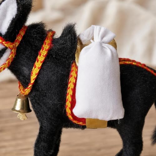 Peluche burro de 16 cm pequeño y negro café para niños 3
