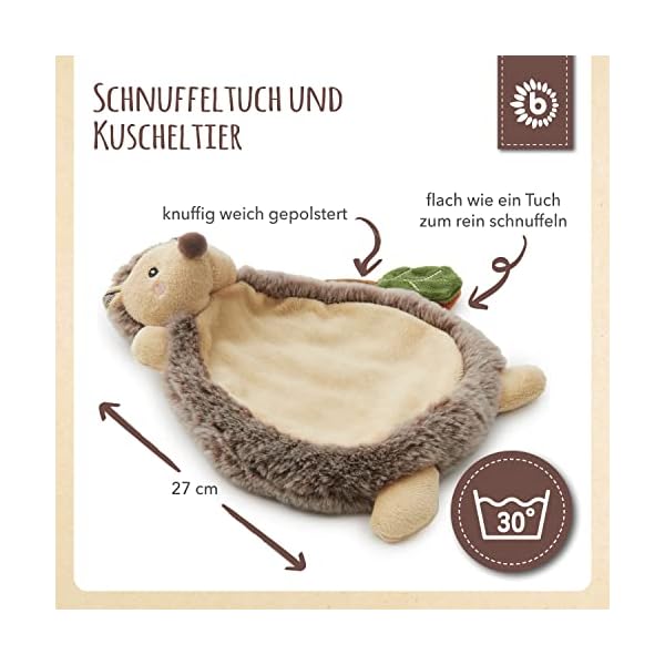 Bieco Schmusetuch Igel | ab 0m+ ca. 27 cm | Schnuffeltuch | Schmusetuch Baby | Kuscheltier Baby | Schnuffeltuch Baby… – Bild 4