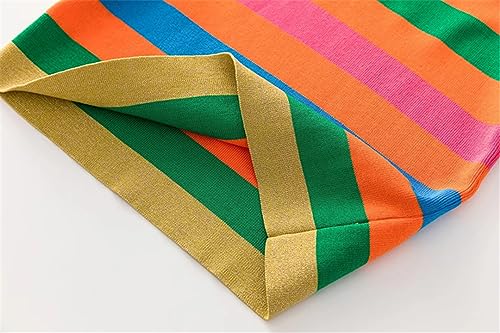 Women's Summer Striped Skirts Set Turn-Down Collar Button Tops+Elastic Waist Half Skirt Two-Piece Set4