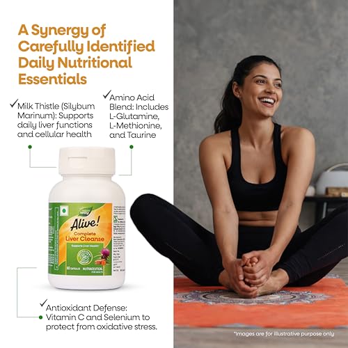 Image of Nature's Way Alive Complete Liver Cleanse & Detox Supplement with Milk Thistle & Glutathione | Supports Natural Liver Health & Fatty Liver Care | 60 Veg Capsules