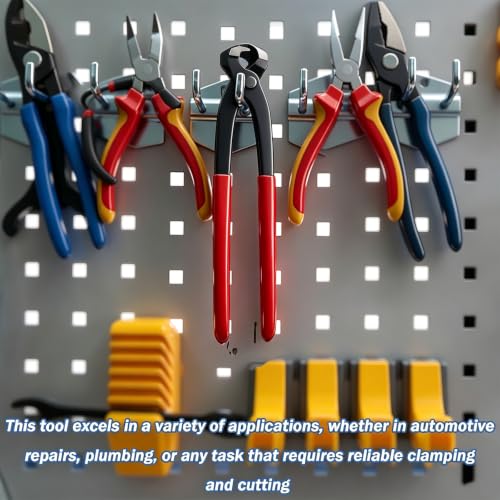 Image of Ear Clamp Pliers 9 Inch Hose Clamp Crimping Tool Carbon Steel Pinch Clamp Pliers Install Remove Clamp Nail Puller Tool for repairing pipes, fuel lines