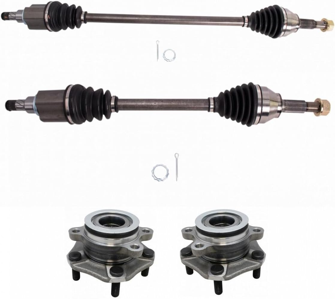Replacement Front Complete CV Axle Shaft Wheel Bearing Kit 4pc for 13-19 Sentra 1.8L AT Mechanics Choice for Nissan