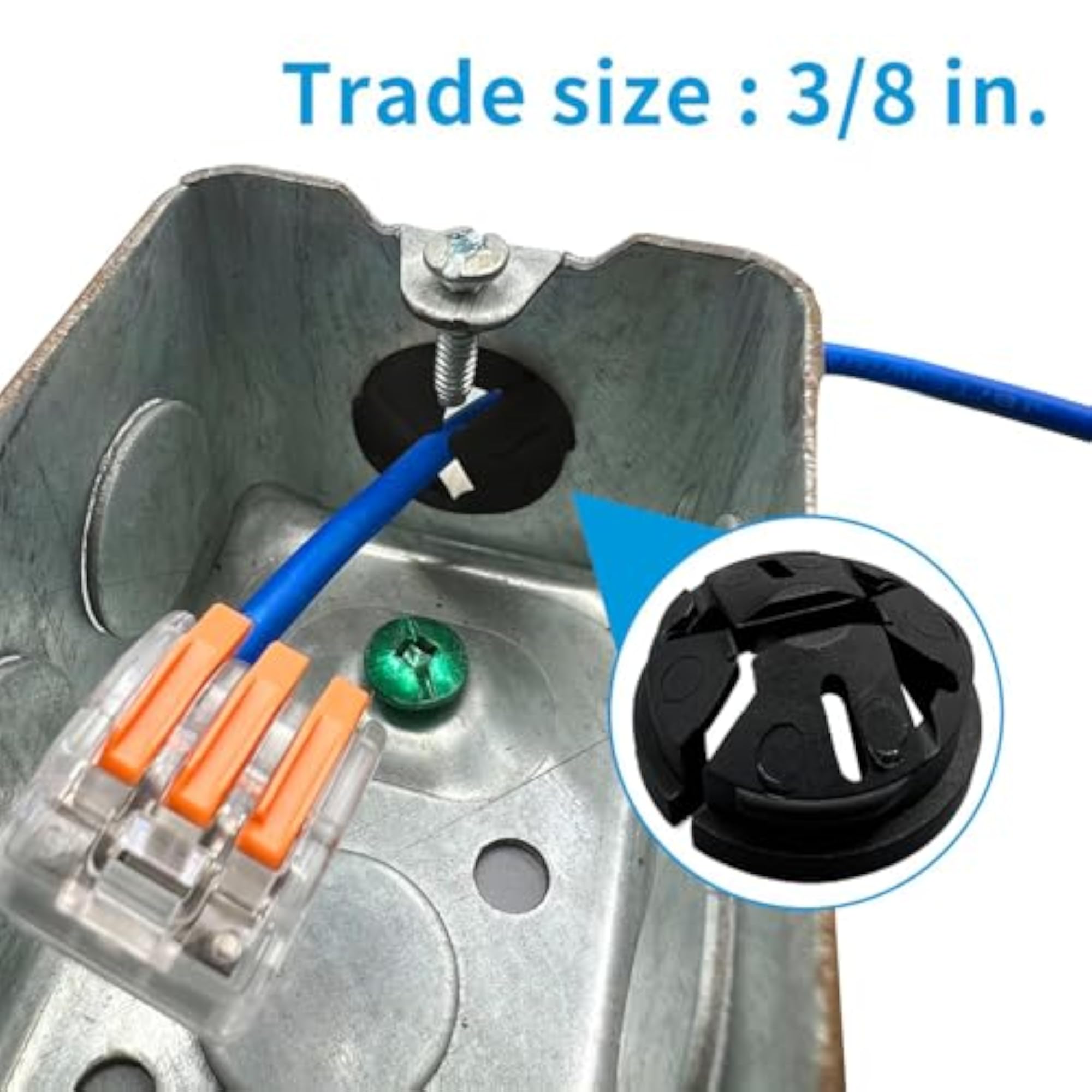 25 Pcs Knock Down Push-in Connector for Non-Metallic Cable Clamps