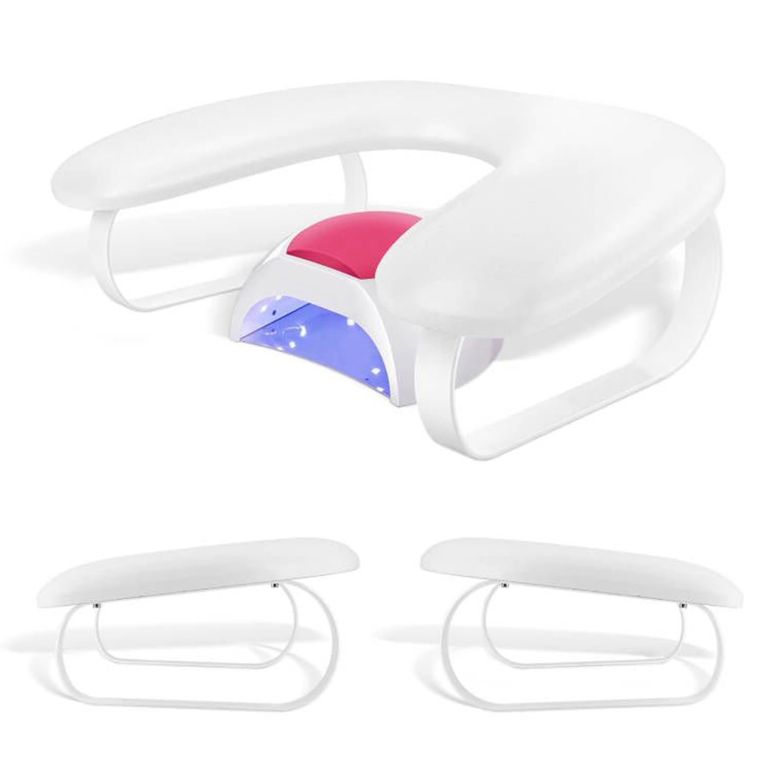 Nail Arm Rest for Nails Tech,U Shaped Manicure Nails Arm Rest Stand,Cozy Leather Hand Rest Holder for Nail Tech Manicure Salon Tools,Detachable