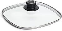 Vista 12 de Woll Tempered Glass with Stainless Steel Rim and Vented Knob Round Lid, 12", Clear