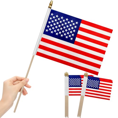 LoveVC 12Pcs 8×12 Inch Small American Flags on...