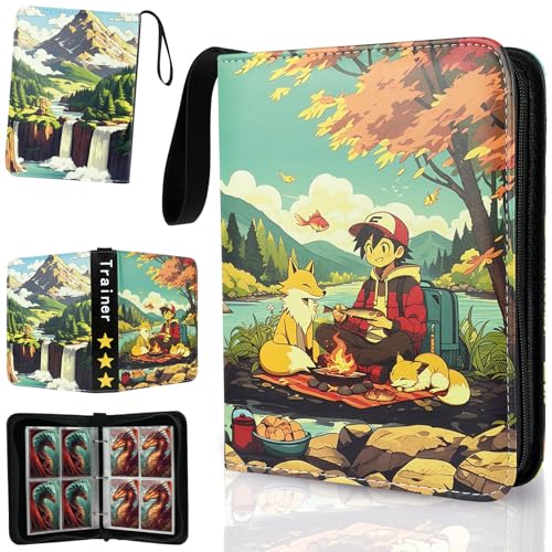 TanoShiimii Trading Card Binder, 400 Pocket Card Album, 3-Ring Refillable Binder with Zipper, Water-Resistant PU Leather for TCG Collectors, Kids and Friends Twilight Trainer TanoShiimii Trading Card Binder, 400 Pocket Card Album, 3-Ring Refillable Binder with Zipper, Water-Resistant PU Leather for TCG Collectors, Kids and Friends Twilight Trainer