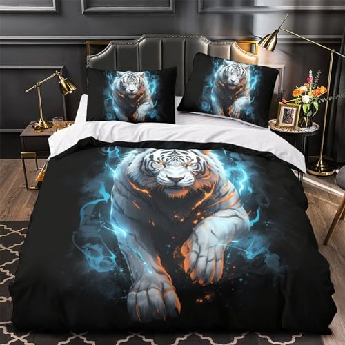Parure de lit tigre 3D double en microfibre de qualité supérieure - 4