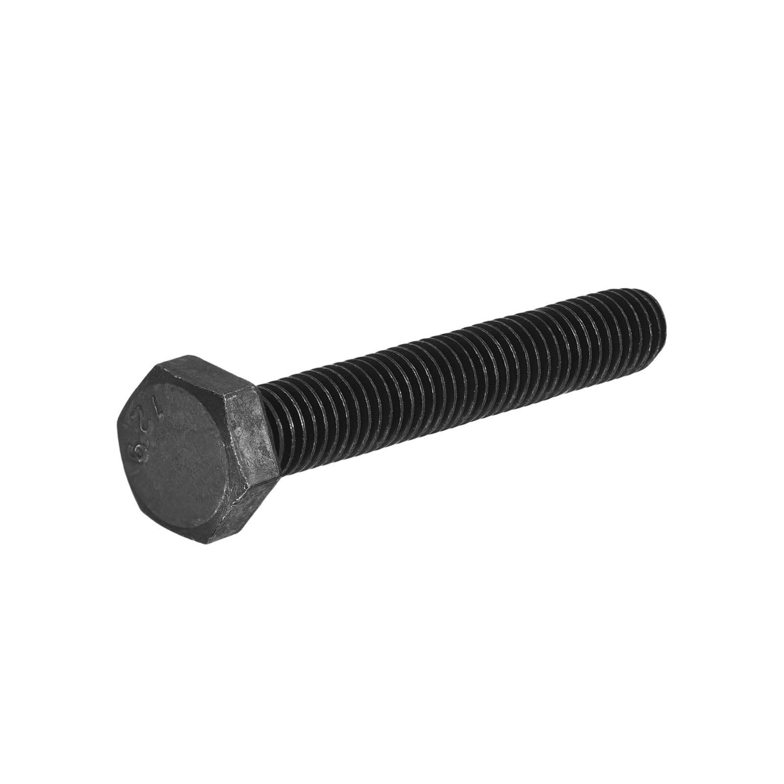 uxcell M8-1.25 x 50mm Left Hand Hex Head Bolt, Black Oxide Carbon Steel Reverse Fully Threaded Fastener Screws Bolts for Machinery, Automobiles and