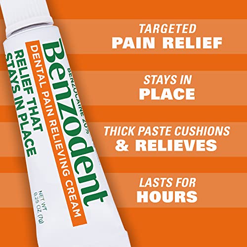 Benzodent Dental Pain Relieving Cream Topical Anesthetic, No Artificial Color & Flavors #TOP3
