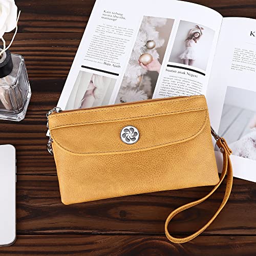 Image of Angel Kiss Crossbody Bags Small Purses for Women Vegan Leather Cell Phone Wallet Purse with Wristlet Strap