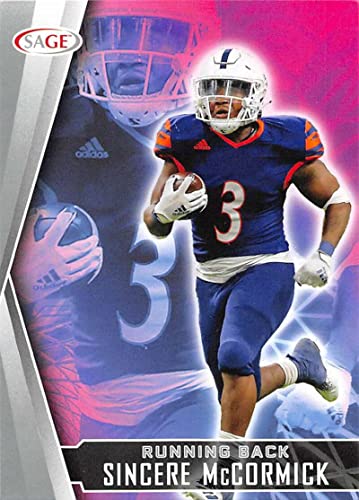 2022 Sage Hit Draft Low Series Silver #52 Sincere Mccormick UTSA Roadrunners Prospect Football Trading Card in Raw (NM or Better) Condition
