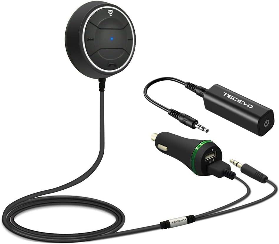 Bluetooth 5.0 Handsfree Car Kit - Bluetooth Music Receiver, NFC Quick Pairing, AUX Jack Playing Music And Hands Free Calling Car Adapter …