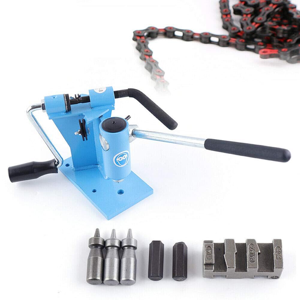 2 En 1 Sierra De Cadena Cadena Eslabón Rompedor, Banco Motosierra Rompedor De Cadena, Rompedor De Cadena Spinner Herramienta De Reparación Cadena-Integrada Máquina (Azul)