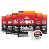 Folgers Black Silk Coffee, Dark Roast, Keurig K-Cup Pods, 10 Count Box (Pack of 6)