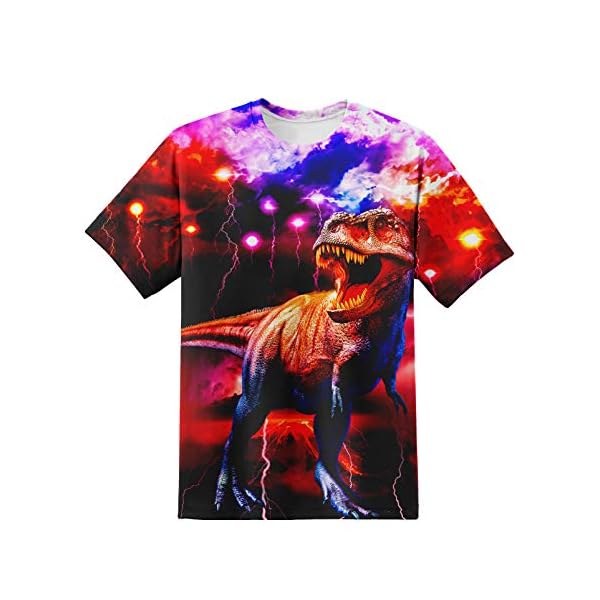 YAJOOEY Boys Girls Kids Tee Shirt 3D Print Graphic Short Sleeve Shirt for Kids 6-16 Years