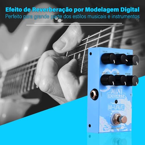 Pedal de guitarra de reverberação analógica Pedal de efeito de guitarra Mini Pedal Processador analó