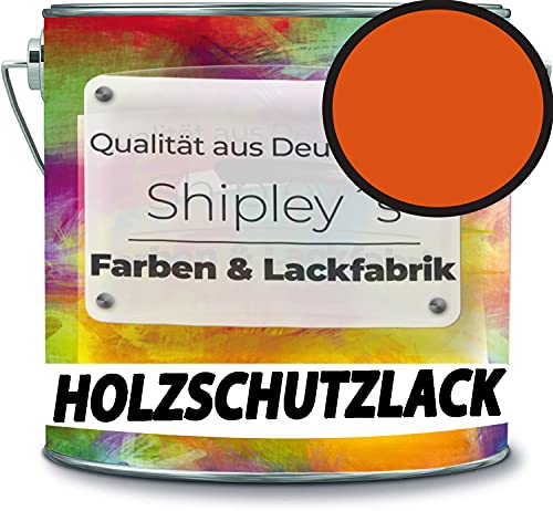 Holzschutzlack Holzlack Holzlasur wetterbeständiger Langzeitschutz Wetterschutzfarbe Holzschutzfarbe RAL 2009 Verkehrsorange // Shipley's Farben & Lackfabrik Cover
