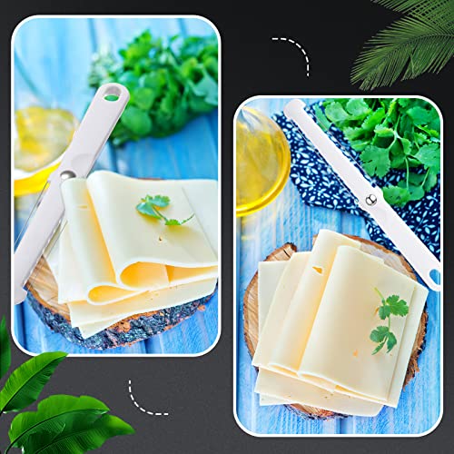 Lasnten 6 Pieces Cheese Slicer Stainless Steel Cheese Butter Slicer Thick And Thin Cheese Cutter With Wire Double Wire Cutter Tool With Plastic Handle, White #TOP6