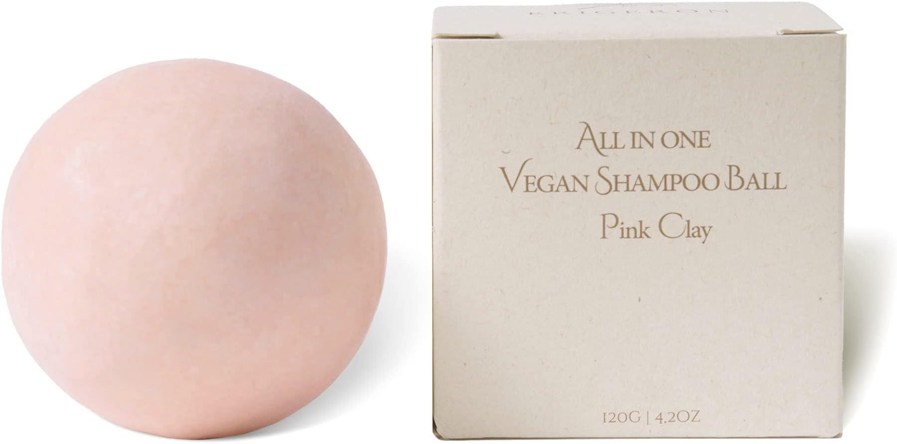 All-In-One Vegan Cruelty-Free Natural Ingredients Handmade Pink Clay Shampoo Bar with Zero Waste Box Packaging