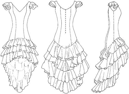 Folkwear Flamenco Dance Dress and Practice Skirt Spanish Mexican Dancer #140 Sewing Pattern (Pattern Only)