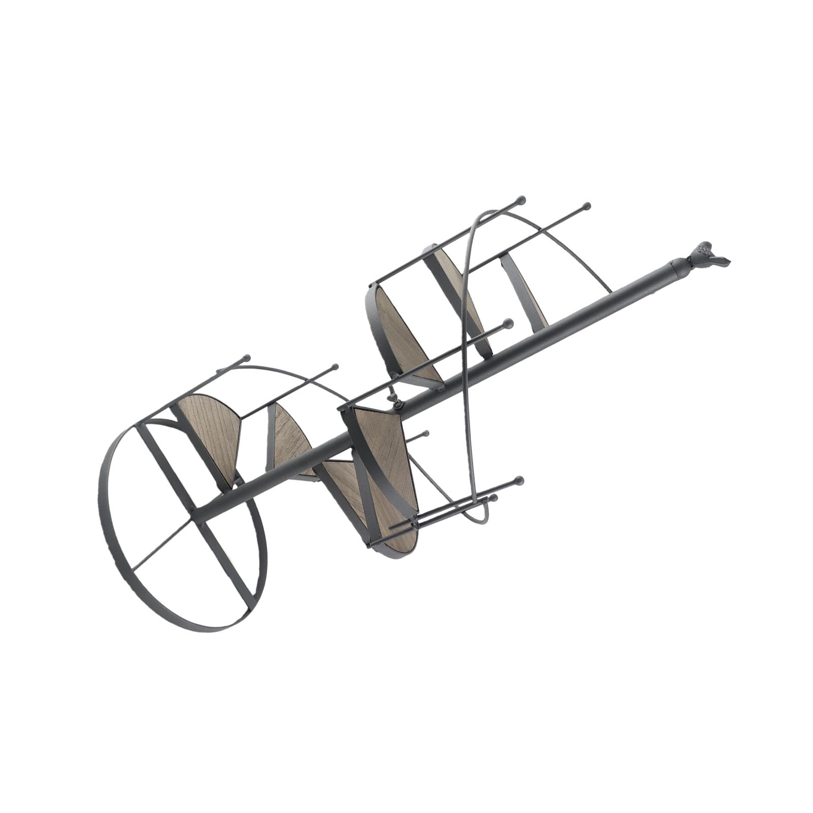 Sxhlseller Support de Plantes en Fer forgé avec étagères en Bois, 23cm