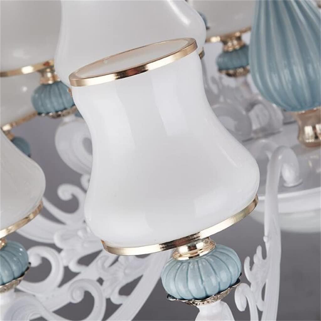 European Style Zinc Alloy Chandelier Ceramic Atmosphere Living Room Bedroom Dining Room Simple European Style