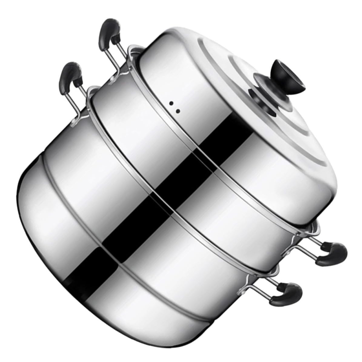 Cuiseur vapeur inox induction 32cm Yardwe marmite faitout 3 couches