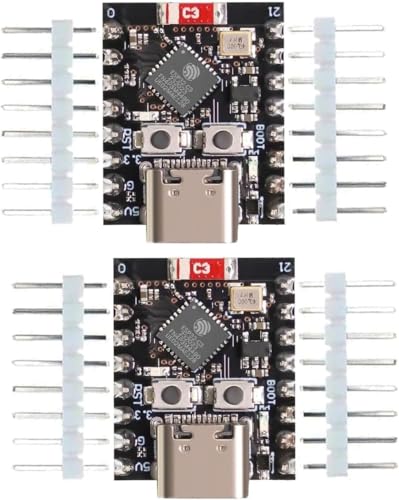 DUBEUYEW ESP32 ESP32-C3 Entwicklungsboard Mini ESP32 C3 unterstützt WiFi Bluetooth kompatibel mit Arduino (2 Stück)
