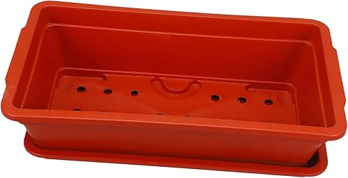 Miniatura 1 de Yardwe Maceta de cultivo de flores, caja de ventana con bandeja de plástico rectangular para plantas, macetas para alféizar de ventana, patio,