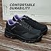 ROVELLIA Waterproof Hiking Shoes Women Fashion Sneakers Tennis Walking Shoes Non-Slip Grip Ankle Support, Durable Comfort for Trekking, Trail Running, and Outdoor Adventures (Purple-41.5)