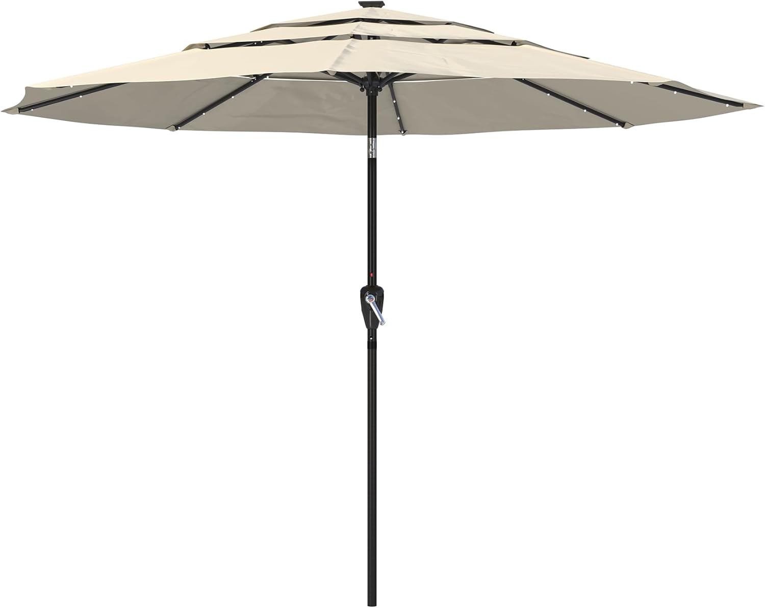 Boyel Living 11ft Patio Umbrella with Solar LED lights Outdoor Umbrella with Tilt Outdoor Large Table Market Umbrella for Poolside Deck Garden Backyard