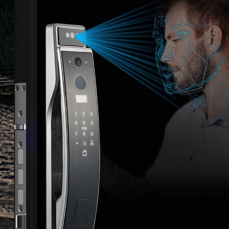 WIFI スマートドアロック生体認証指紋ドアロックデジタル電子ロックパスワード/キー/キーパッド/指紋/APP ロック解除(2pcs TTLOCK  WiFi電子スマートドアロック - 生体認証指紋、パスワード、スマートカード、キーロック解除、USB緊急充電器付き(A WIFIスマート電子ドア ... スマートロック タッチスクリーン/スマートカード/パスワード/キーロック解除/USB緊急充電機能付きスマート生体認証指紋ドアロック、