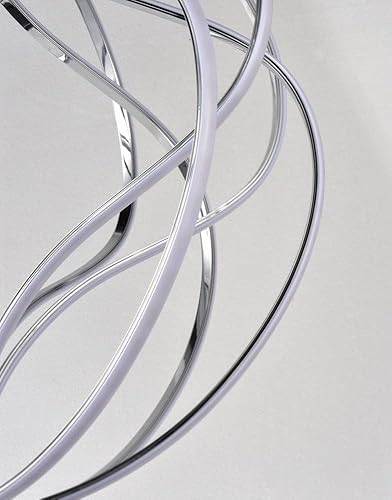 Miniatura 9 de ET2 E21174-PC Aura - Moderna iluminación de techo colgante LED de acrílico con ondas desplazadas, 14 luces de 60 vatios, 18 pulgadas de alto x 17