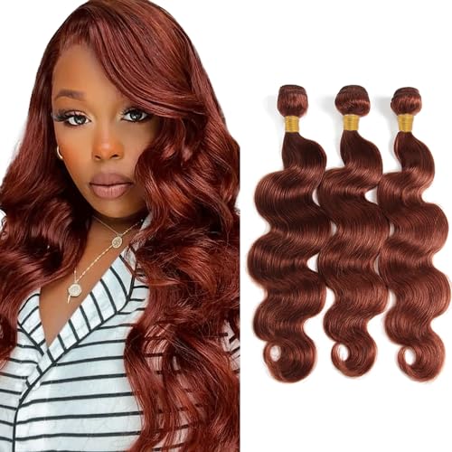Color 33 Bundle Auburn Brown Body Wave Human Hair Bundles