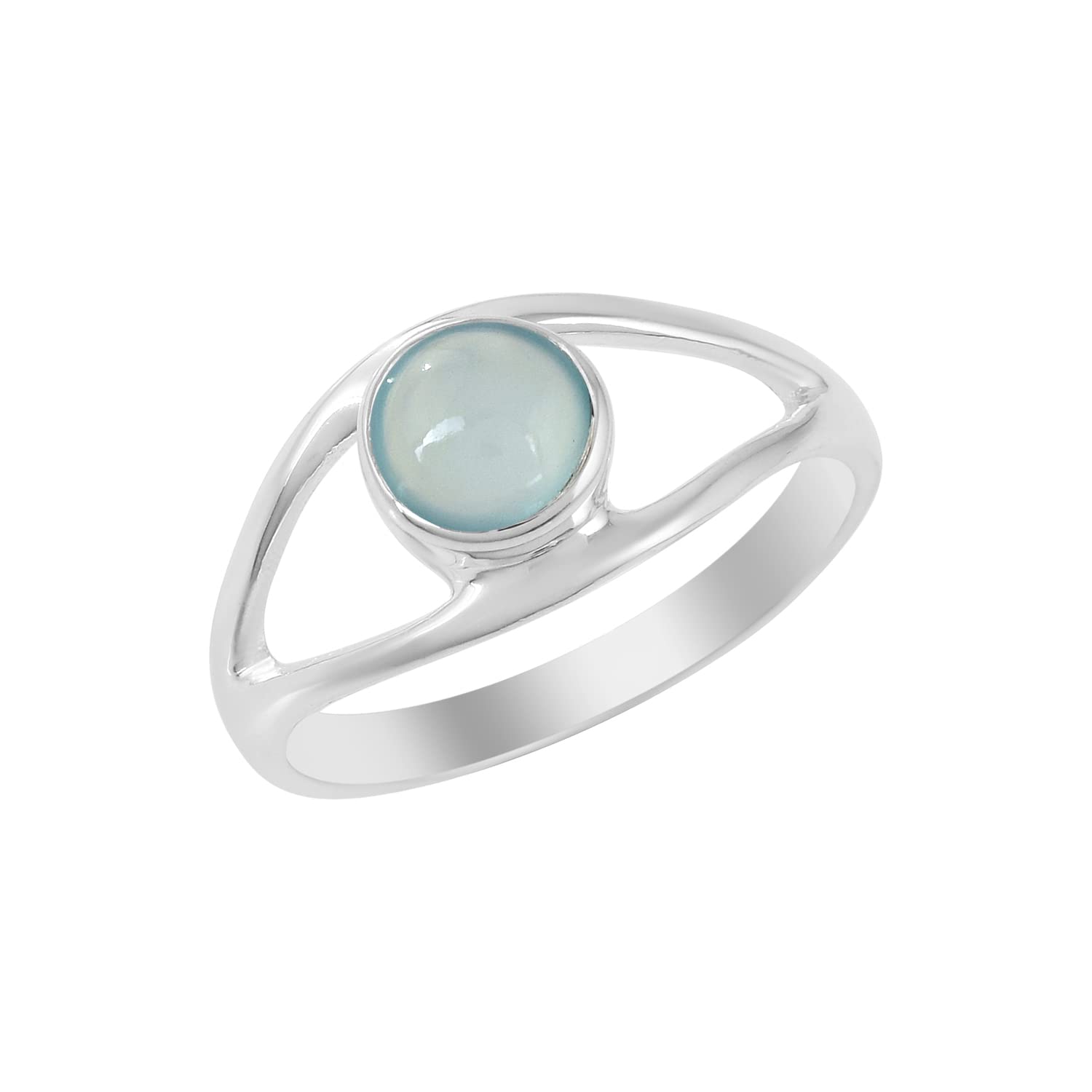 Bague de fiançailles calcédoine femme argent sterling 925 véritable - 6