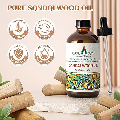 Pure Sandalwood Essential Oil for Skin Care and DIY - 4 fl oz (118ml)