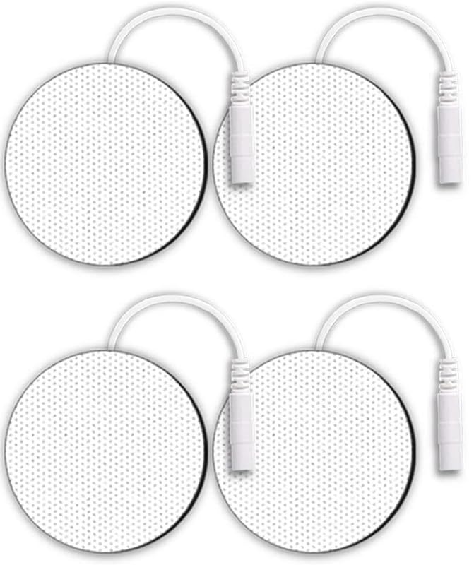 Image of AGAM Digital Therapy Machine Electrodes (Round Shape) - Strong Adhesive Gel, Universal Replacement Pads for Muscle Pain Relief, Reusable TENS Unit Electrode Pads (Pack-4)