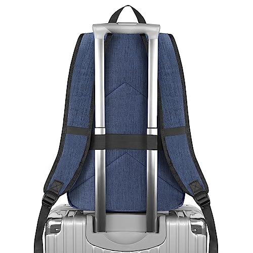 Mancro Laptop Backpack, 15.6 inch Business Backpack Water Resistant Laptops Backpack for Men Women Travel Backpack with USB Charging Port(Blue, 15.6 inch)
