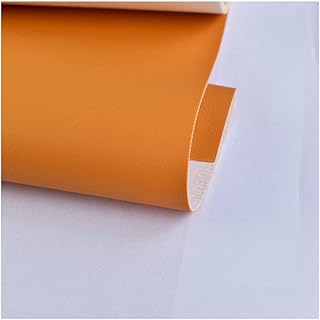 Tela de polipiel, lámina de cuero, tela de PU, polipiel, material de piel sintética, tapicería, manualidades, costura, sofá, bolso, asiento de coche, decoraciones for coser tapicería, color naranja (1