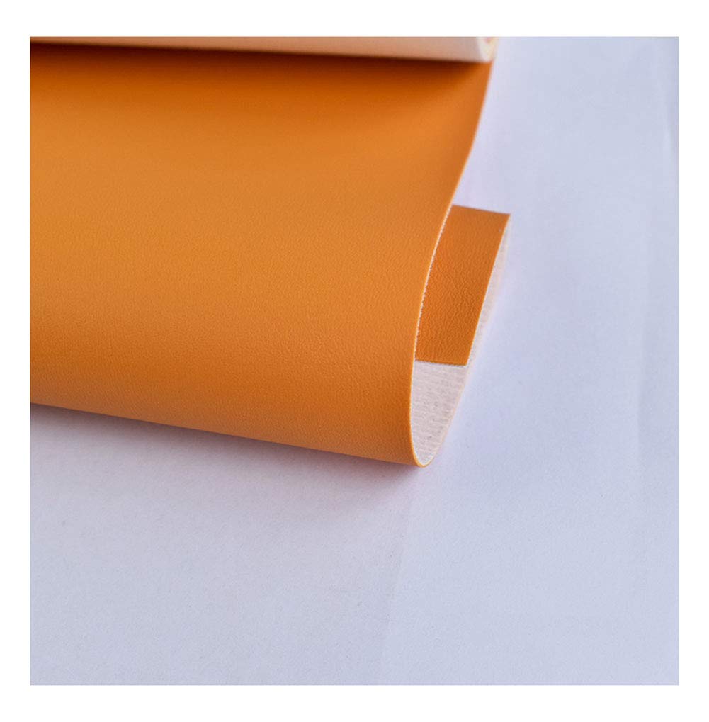 Tissu simili cuir d'ameublement texturé grain fin orange 1.37x4m