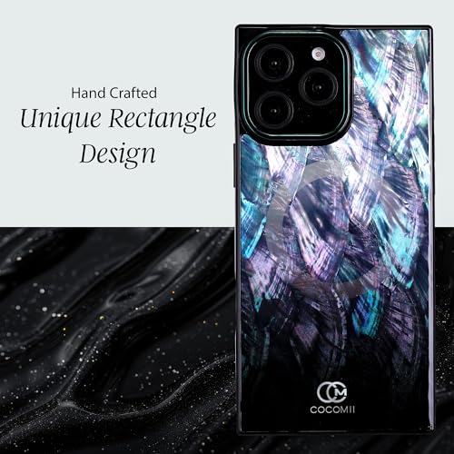 Image of COCOMII Rectangle for iPhone 14 Pro Case, Black Real Mother of Pearl