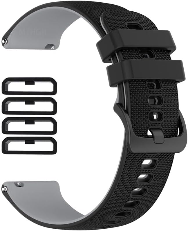 Correa de reloj de liberación rápida de 22 mm para reloj inteligente + 4 anillos de sujeción, correa de reloj para Huawei GT, pulsera de repuesto de silicona suave para Huawei GT 2/2Pro/2e / 3/3Pro / 4/5/5Pro