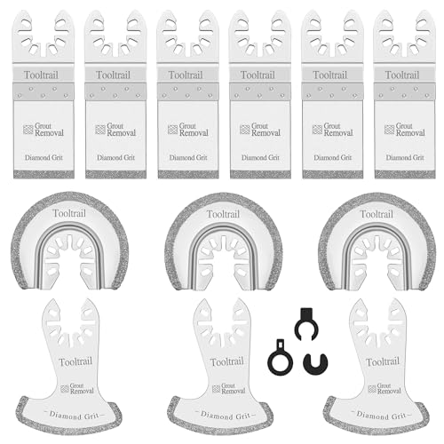 12 PCS Diamond Saw Blades for Oscillating Tool Grout Removal Blade Professional Multi Tool Blades Kit for Grout Cement Fit Milwaukee Dewalt Bosch Ryobi
