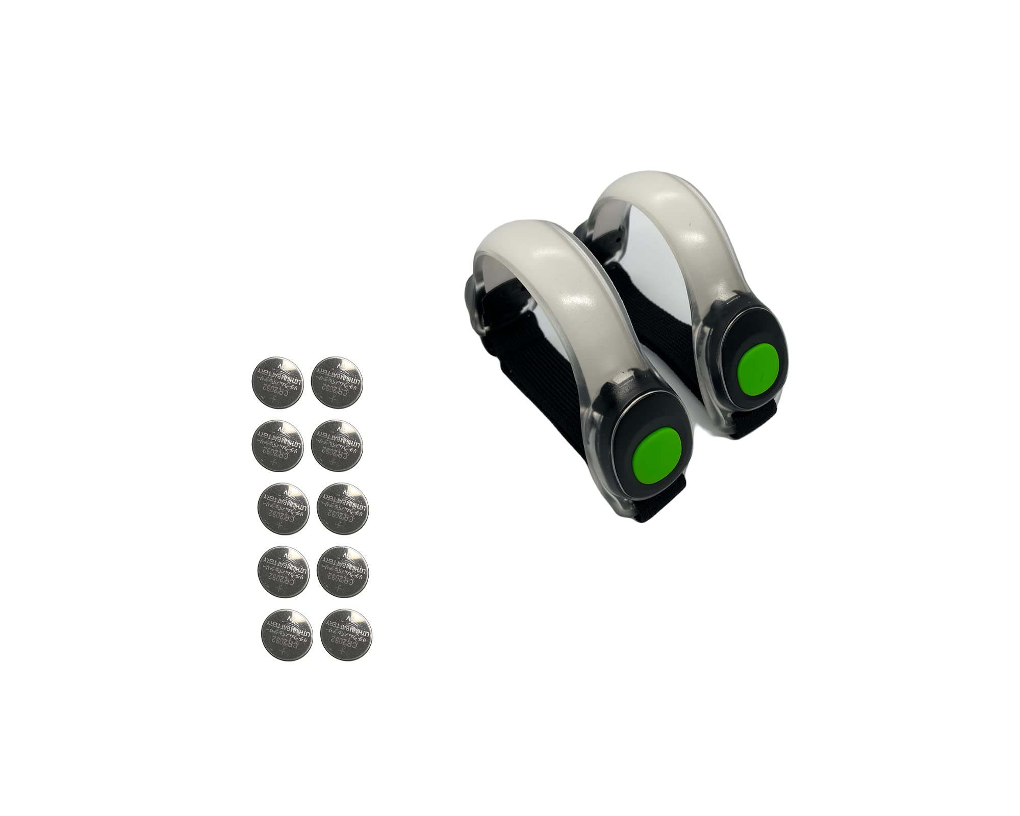 fit4 LED Armband Lights for Running,Walking and Cycling at Night| Pack of 2 Running LED Armbands | Reflective Running Gear (Green)